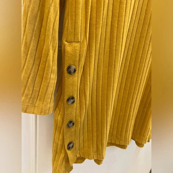NWT new Anthropologie Saturday Sunday ribbed tunic sweater medium gold yellow - Picture 3 of 11